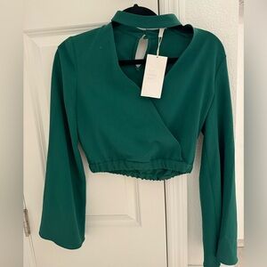 Zara Green Cropped Top